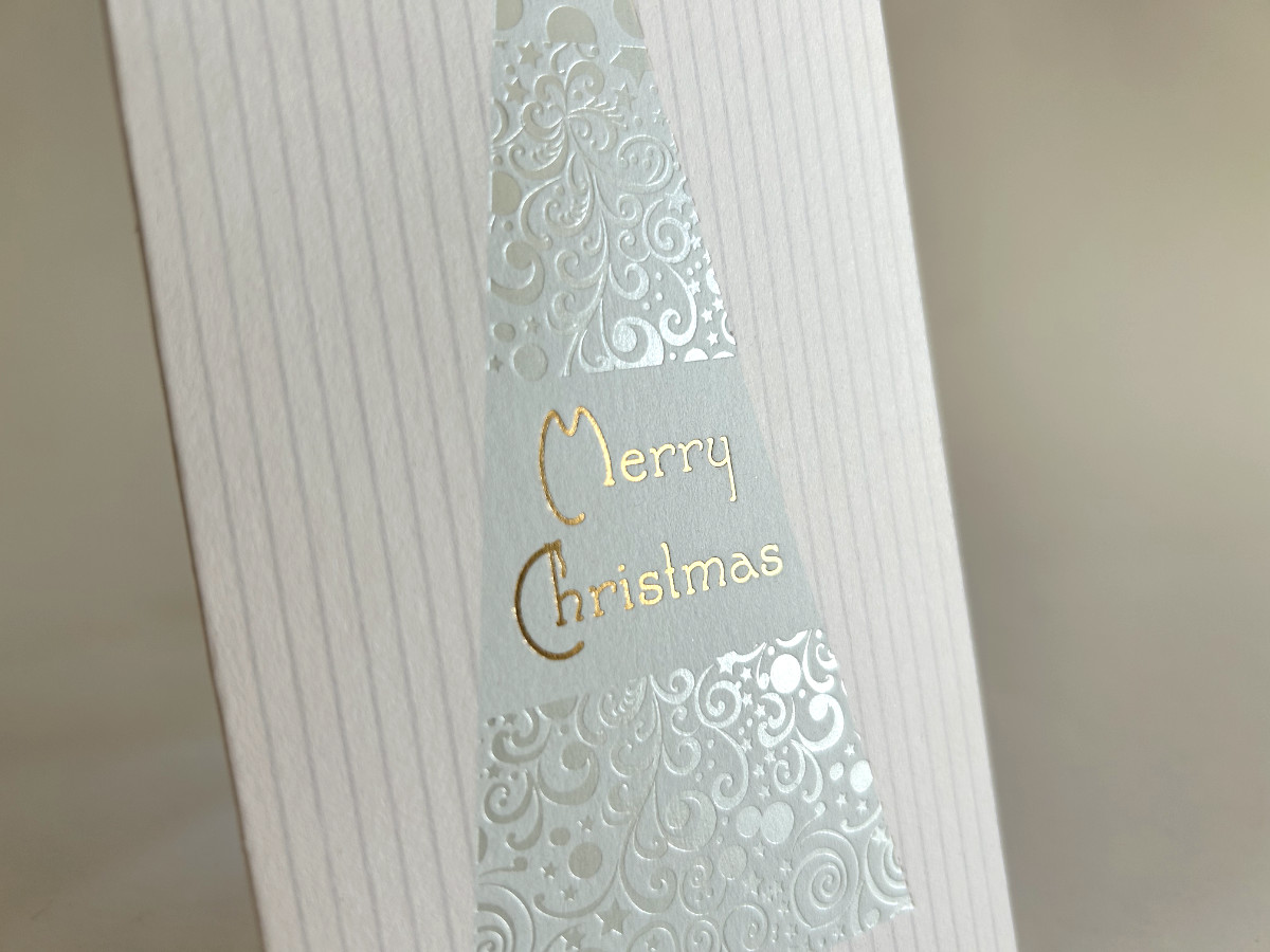 パール箔を使ったクリスマスカード